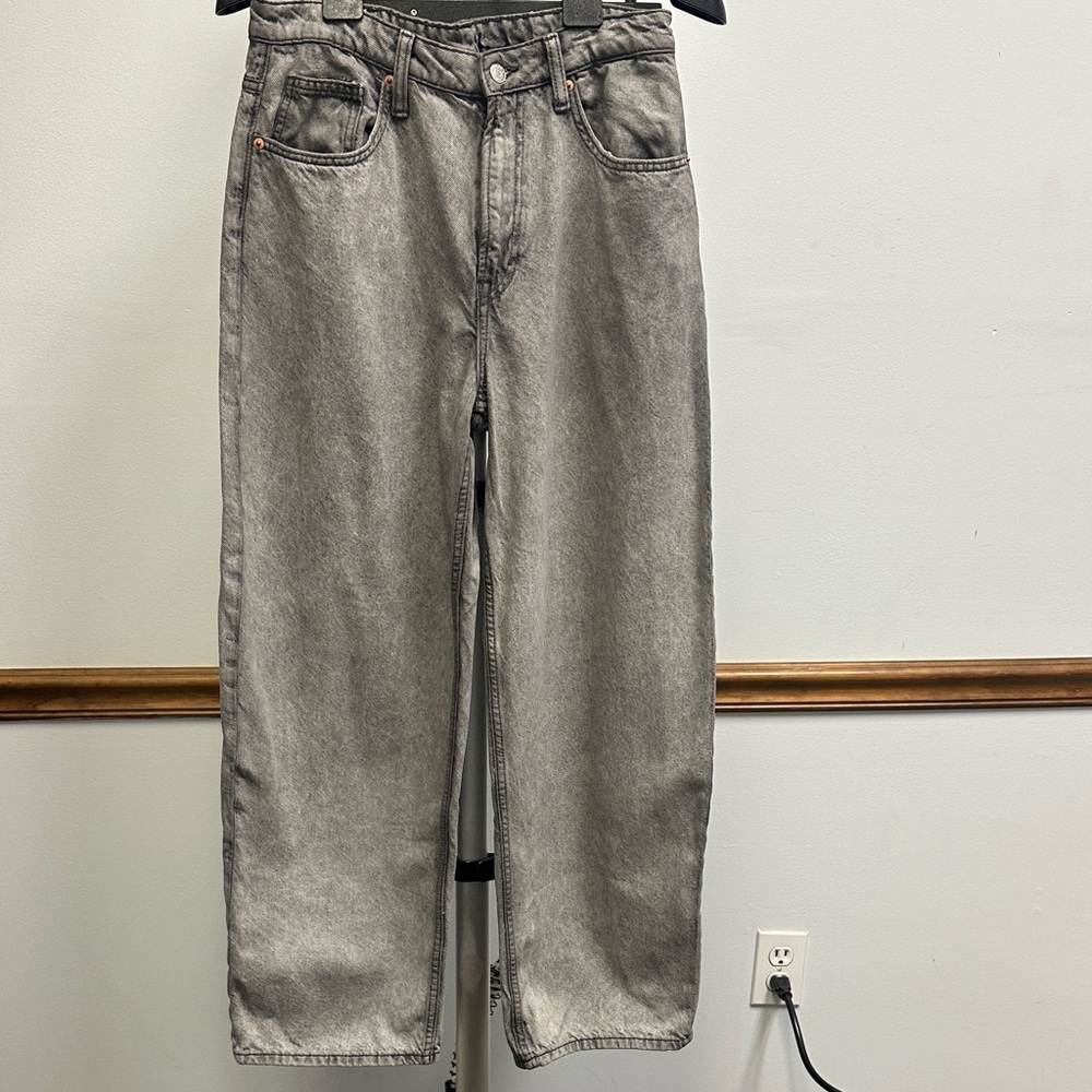 & Denim Women’s Baggy Gray Jeans